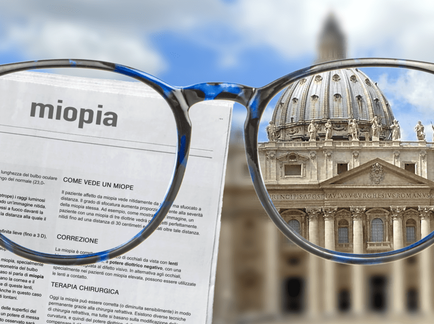 Immagine rappresentativa della visione con e senza miopia
